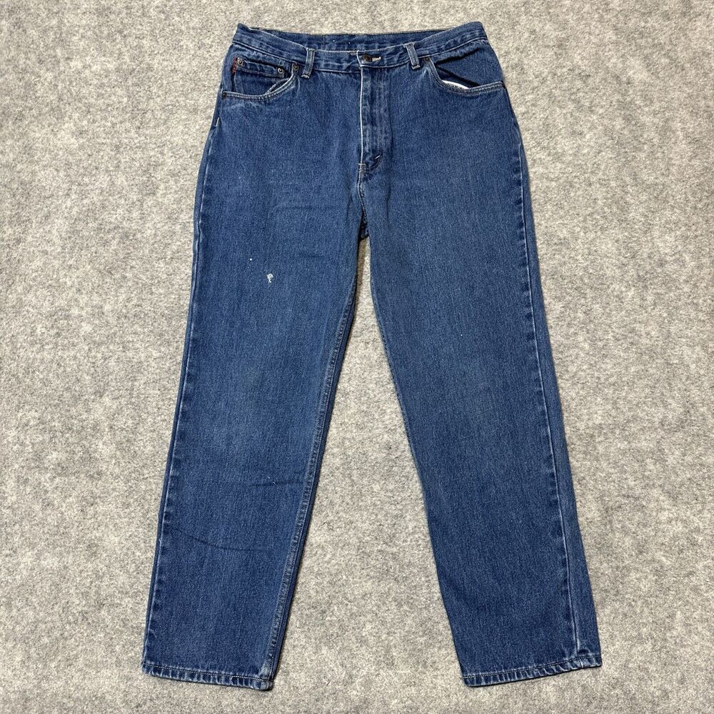 Vintage Bugle Boy Men's‎ Paint Splatter Straight Jeans Size 34S Blue Denim